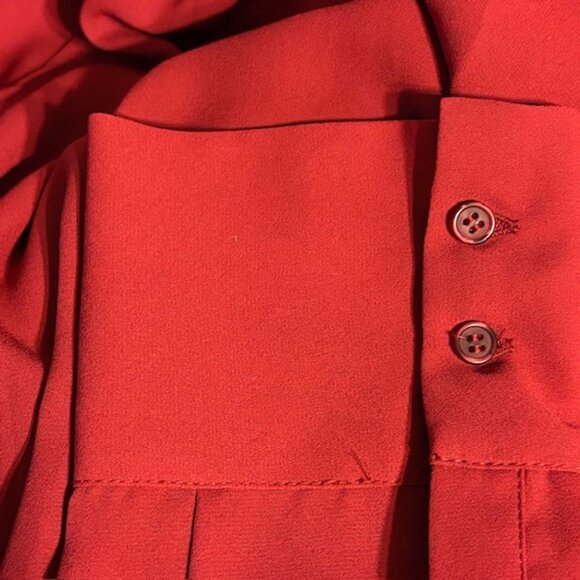 NYC 7th Avenue Red Dressy Cross Over XL Drapey Blouse Body Suit V Neck NWT - Picture 4 of 10